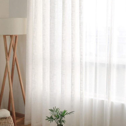 Elegant Sheer White Cross Pattern Curtain Set for Contemporary Home Decor