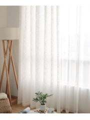 Elegant Sheer White Cross Pattern Curtain Set for Contemporary Home Decor - Très Elite