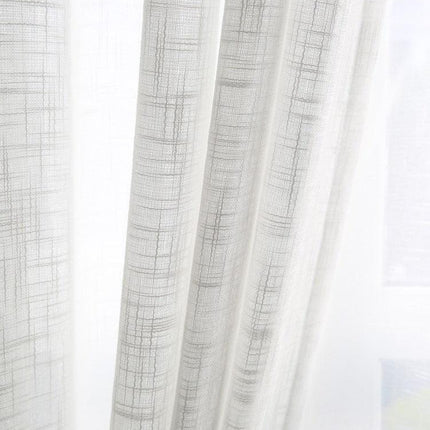 Elegant Sheer White Cross Pattern Curtain Set for Contemporary Home Decor