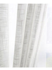 Elegant Sheer White Cross Pattern Curtain Set for Contemporary Home Decor - Très Elite