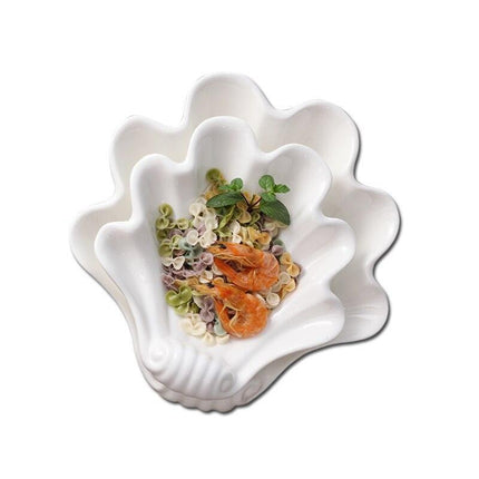 Elegant Shell-Inspired Handcrafted Ceramic Plate Set for Luxurious Dining - Très Elite