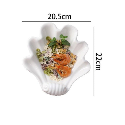 Elegant Shell-Inspired Handcrafted Ceramic Plate Set for Luxurious Dining - Très Elite
