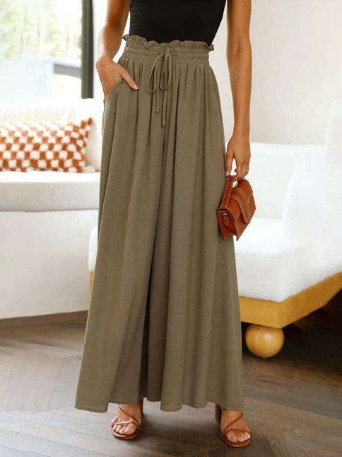 Elegant Silhouette Wide-Leg Pants - Luxurious Comfort