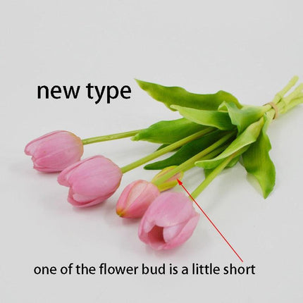 Elegant Silicone Tulip Collection: 5 Realistic Artificial Flowers for Timeless Decor..