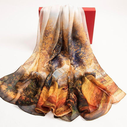 Elegant Silk Chiffon Scarf - Timeless Sophistication for Women - Très Elite