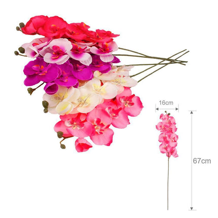 Elegant Silk Flower Arrangement with Butterfly Orchids and Mini Roses - Luxurious Botanical Display - Très Elite