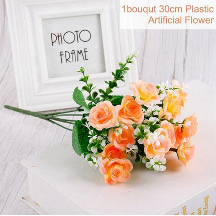 Elegant Silk Flower Arrangement with Butterfly Orchids and Mini Roses - Luxurious Botanical Display - Très Elite