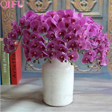 Elegant Silk Flower Arrangement with Butterfly Orchids and Mini Roses - Luxurious Botanical Display - Très Elite