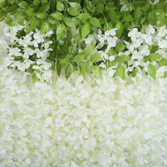 Elegant Silk Wisteria Vine Set - 12 Artificial Floral Garlands for Weddings and Home Decor - Très Elite
