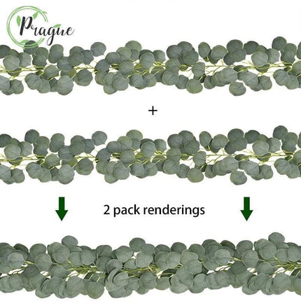 Elegant Silver Dollar Eucalyptus Green Swag - Chic Home Decor Accent - Très Elite
