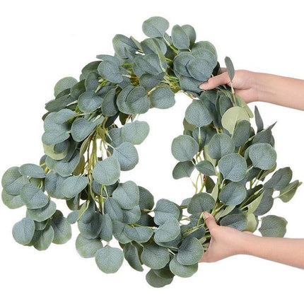 Elegant Silver Dollar Eucalyptus Green Swag - Chic Home Decor Accent - Très Elite