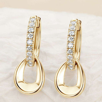 Elegant Silver Double Hoops with Dazzling Lab-Diamond Accents