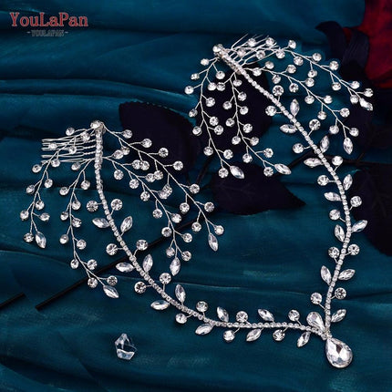 Elegant Silver Water Drop Rhinestone Bridal Headpiece - Très Elite