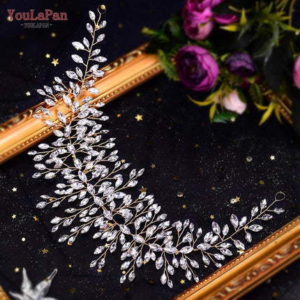 Elegant Silver Water Drop Rhinestone Bridal Headpiece - Très Elite