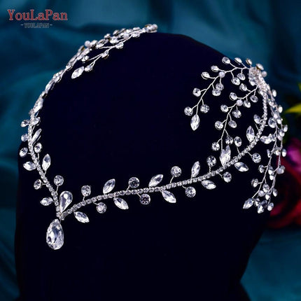 Elegant Silver Water Drop Rhinestone Bridal Headpiece - Très Elite