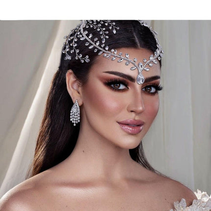 Elegant Silver Water Drop Rhinestone Bridal Headpiece - Très Elite