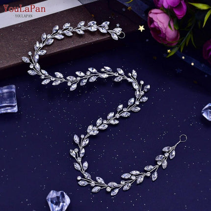 Elegant Silver Water Drop Rhinestone Bridal Headpiece - Très Elite