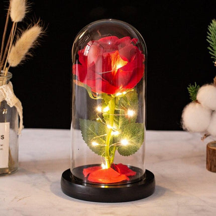 Elegant Simulated Rose Glass Dome - A Touch of Luxury for Your Home - Très Elite
