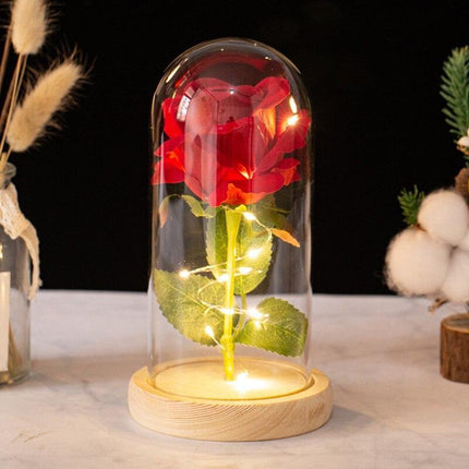 Elegant Simulated Rose Glass Dome - A Touch of Luxury for Your Home - Très Elite