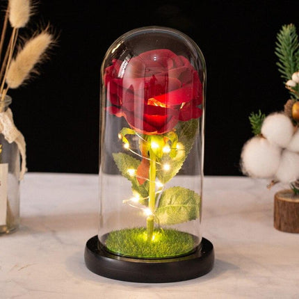 Elegant Simulated Rose Glass Dome - A Touch of Luxury for Your Home - Très Elite