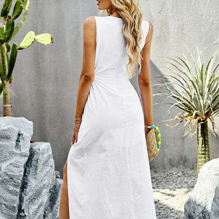 Elegant Sleeveless Midi Dress: Effortless Summer Style for Every Occasion - Très Elite