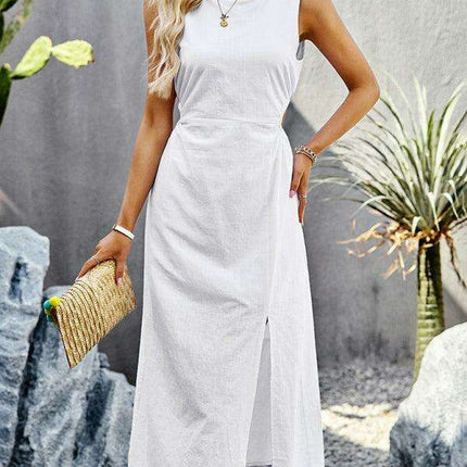 Elegant Sleeveless Midi Dress: Effortless Summer Style for Every Occasion - Très Elite