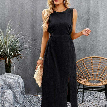 Elegant Sleeveless Midi Dress: Effortless Summer Style for Every Occasion - Très Elite
