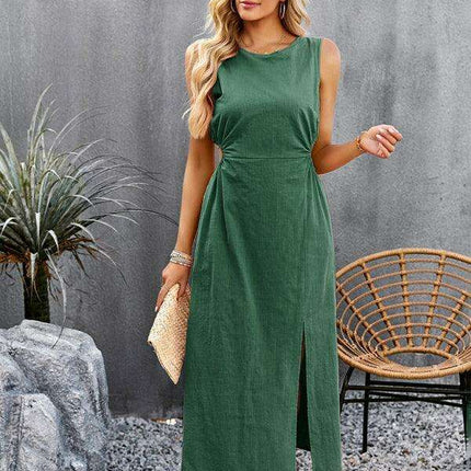 Elegant Sleeveless Midi Dress: Effortless Summer Style for Every Occasion - Très Elite