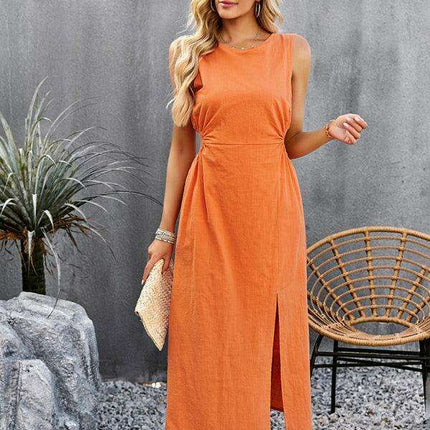 Elegant Sleeveless Midi Dress: Effortless Summer Style for Every Occasion - Très Elite