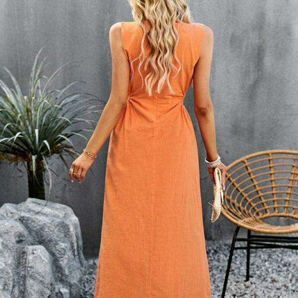 Elegant Sleeveless Midi Dress: Effortless Summer Style for Every Occasion - Très Elite