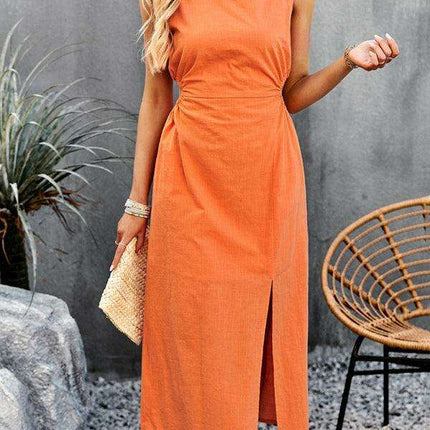 Elegant Sleeveless Midi Dress: Effortless Summer Style for Every Occasion - Très Elite