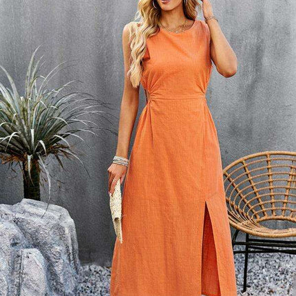 Elegant Sleeveless Midi Dress: Effortless Summer Style for Every Occasion - Très Elite