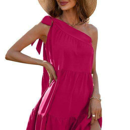 Elegant Sleeveless Summer Dress with Flared Hem for Women - Versatile and Fashionable - Très Elite