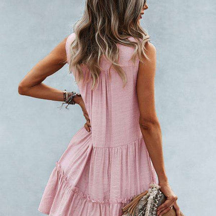 Elegant Sleeveless V-Neck Dress for Effortless Style - Très Elite