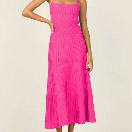 Elegant Sling Accent Knit Swing Dress for Women