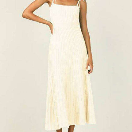 Elegant Sling Accent Knit Swing Dress for Women