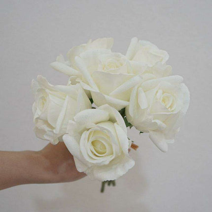 Elegant Snowy Mountain Silk Rose Arrangement..