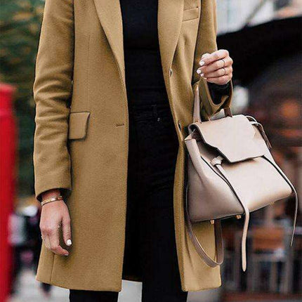 Elegant Solid Knee-Length Women's Blazer - Jakoto Collection - Très Elite