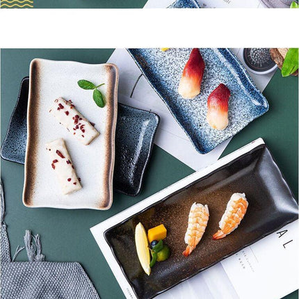 Elegant Square Ceramic Sushi Plate Collection - 5 Piece Set - Très Elite