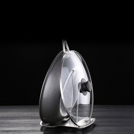 Elegant Stainless Steel Organizer for Pot Lids and Cooking Utensils - Durable and Rust-Resistant