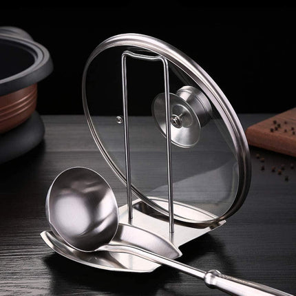 Elegant Stainless Steel Organizer for Pot Lids and Cooking Utensils - Durable and Rust-Resistant