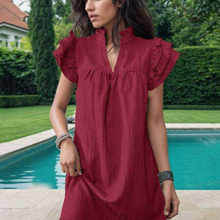 Elegant Stand-Up Collar Dress for Stylish Women - Très Elite