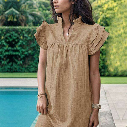 Elegant Stand-Up Collar Dress for Stylish Women - Très Elite