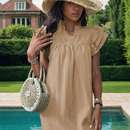 Elegant Stand-Up Collar Dress for Stylish Women - Très Elite