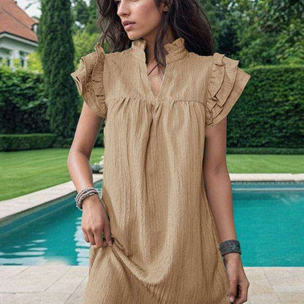 Elegant Stand-Up Collar Dress for Stylish Women - Très Elite