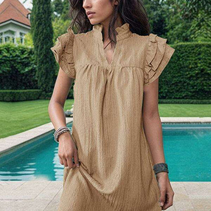 Elegant Stand-Up Collar Dress for Stylish Women - Très Elite