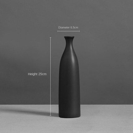 Elegant Tall Black Ceramic Vase - Available in Multiple Sizes for Stunning Decor - Très Elite