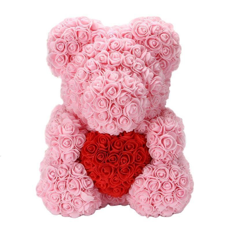 Elegant Teddy Rose Bear with Artificial Blooms - Perfect Gift for Cherished Moments- Très Elite