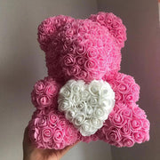 Elegant Teddy Rose Bear with Artificial Blooms - Perfect Gift for Cherished Moments- Très Elite