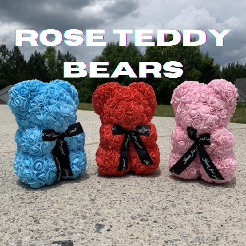 Elegant Teddy Rose Bear with Artificial Blooms - Perfect Gift for Cherished Moments- Très Elite